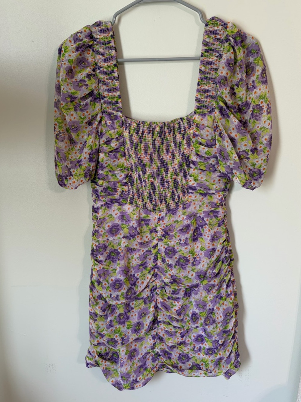 Zara Floral Ruched Mini Dress - Picture 5 of 5